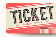 Vintage Retro Cinema Ticket Template, an Object Graphic by Black White Mouse Design (Thumbnail 2 of 3)