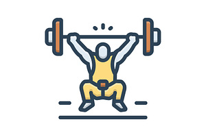 Weightlifting fitness color icon, a Duotone Icon by Creative priyanka