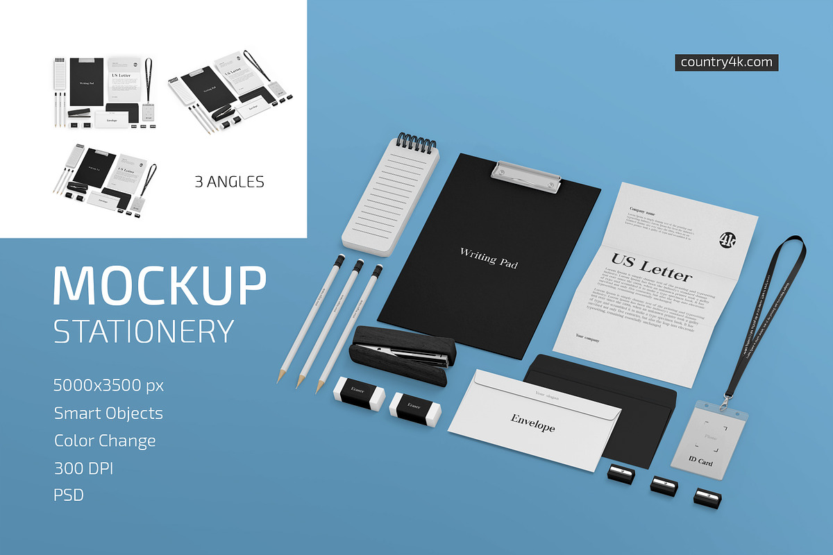 Stationery Mockup Set, a Pens & Pencil Mockup by Country4k (Photo 1 of 4)