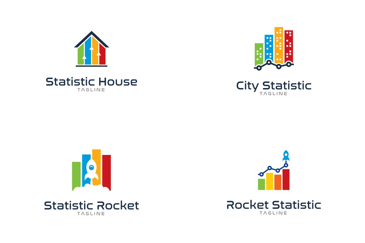 10 Business Statistic Logo Bundle #1, a Branding & Logo Template by ...