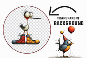 Quirky Funny Birds Clipart, an Illustration by Libby Wishes (Thumbnail 2 of 7)