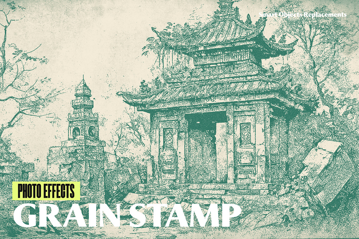 Grain Stamp Photo Effect, a Layer Style Add-On by dokudokunomi (Photo 1 of 5)