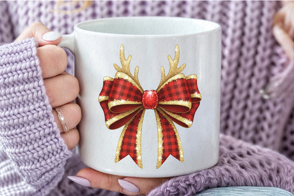 Christmas Coquette Bow Png, an Illustration by Craft Nest (Photo 4 of 6)