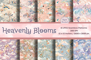 Heavenly Blooms Seamless Pattern