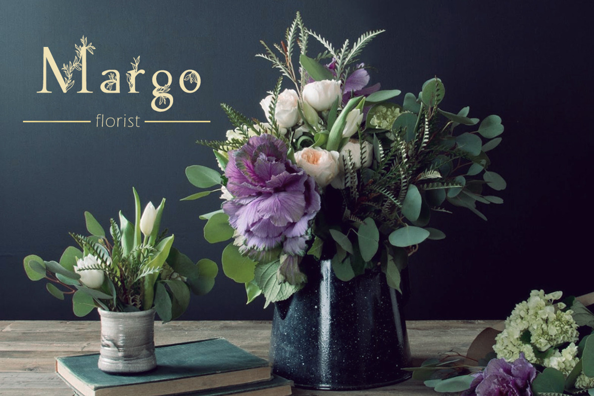 Golden Leaves - floral font preview 3