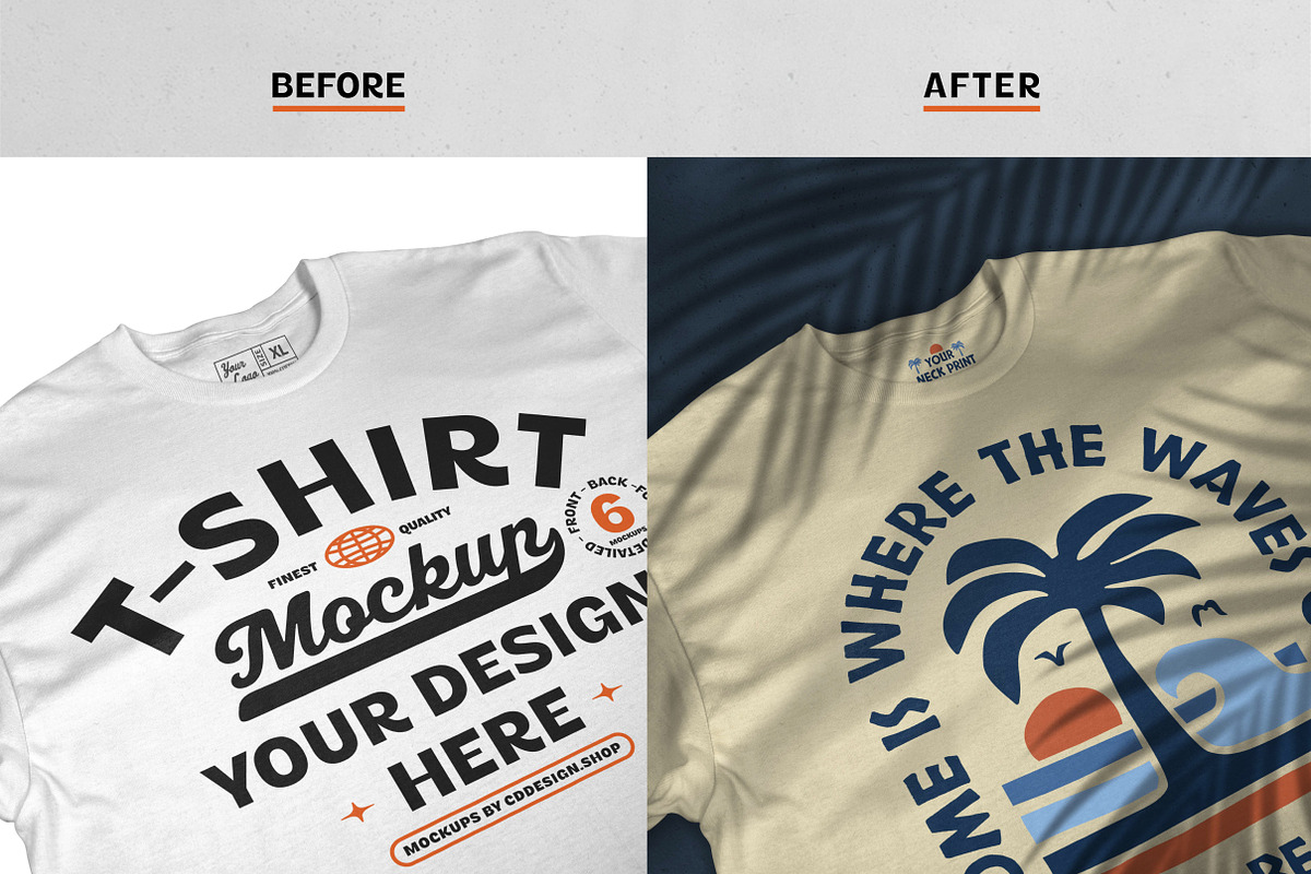 T-Shirt Mockup Bundle, a Shirt Mockup by cd-design.co (Photo 5 of 7)
