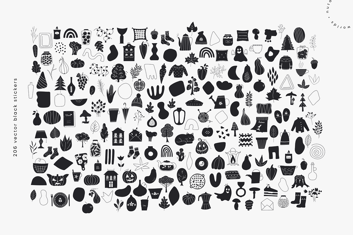 Cozy Autumn | Vector Stickers Pack, an Object Illustration by Nutalin Art (Photo 6 of 16)