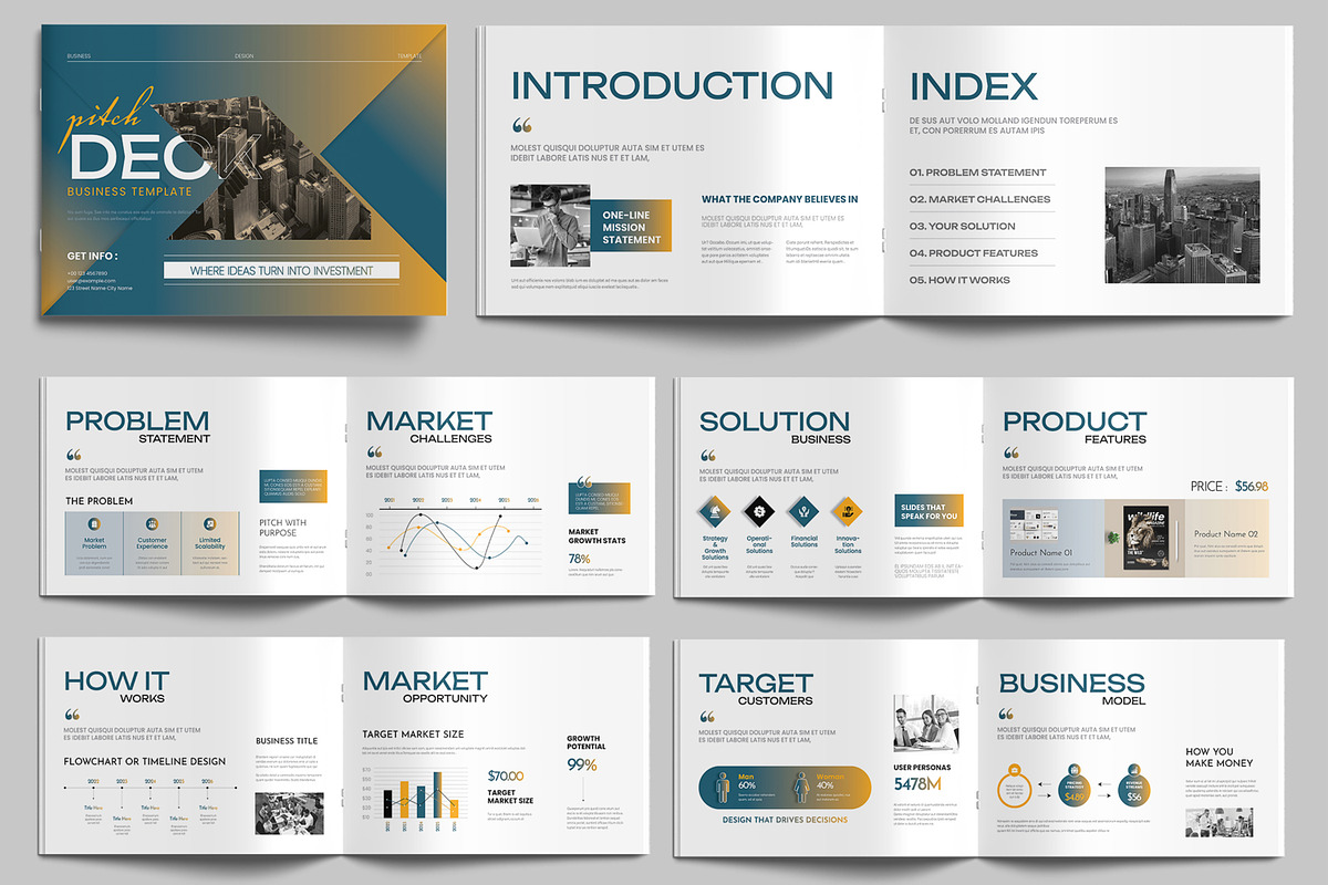 Pitch Deck Brochure Template, a Brochure Template by MightyDesign (Photo 1 of 9)