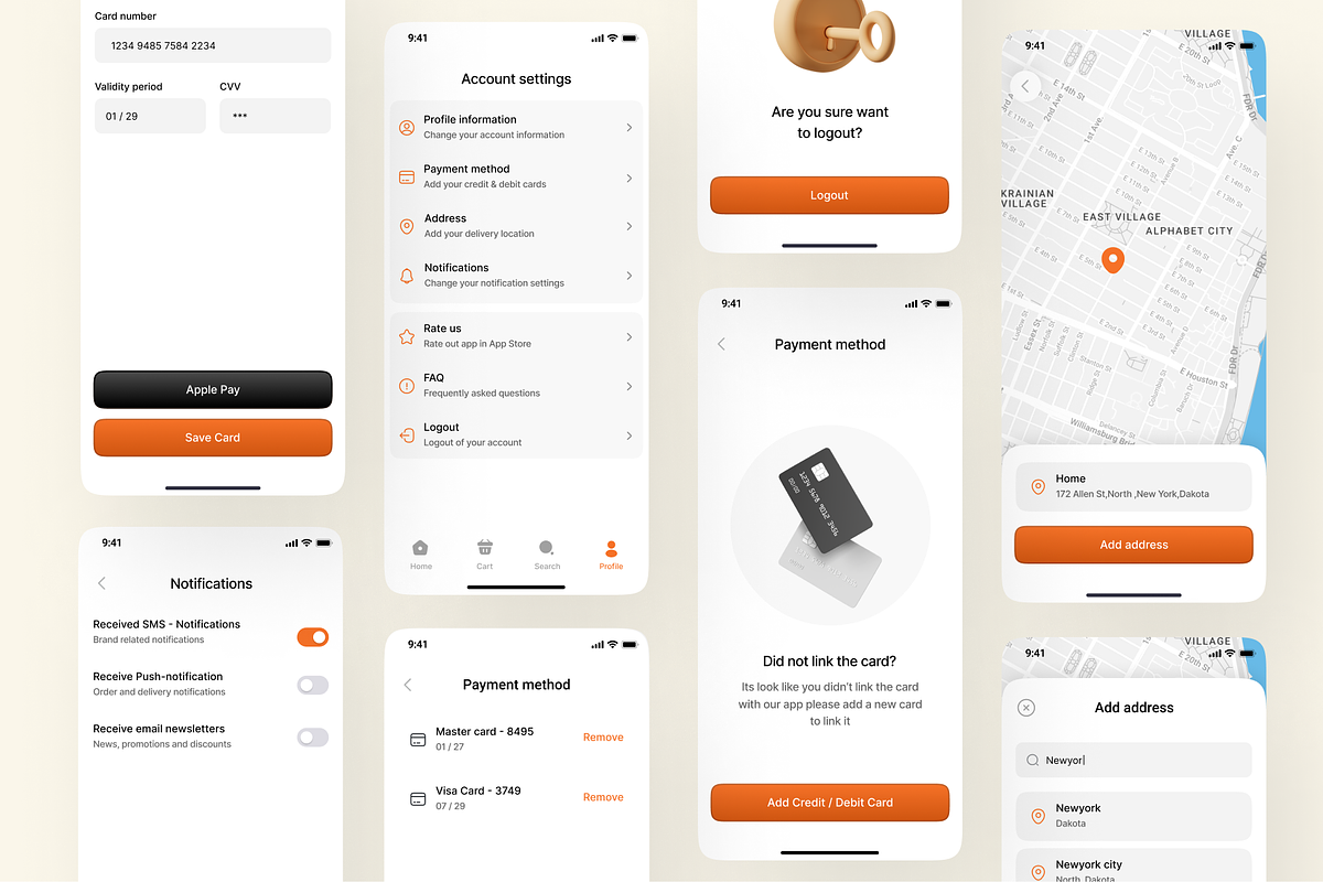 Food App UI Kit – 40+ Figma Screens, an App Template by Trilo designs (Photo 5 of 5)