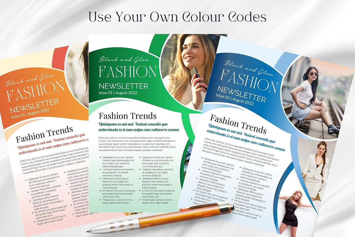 Canva newsletter template for fashion