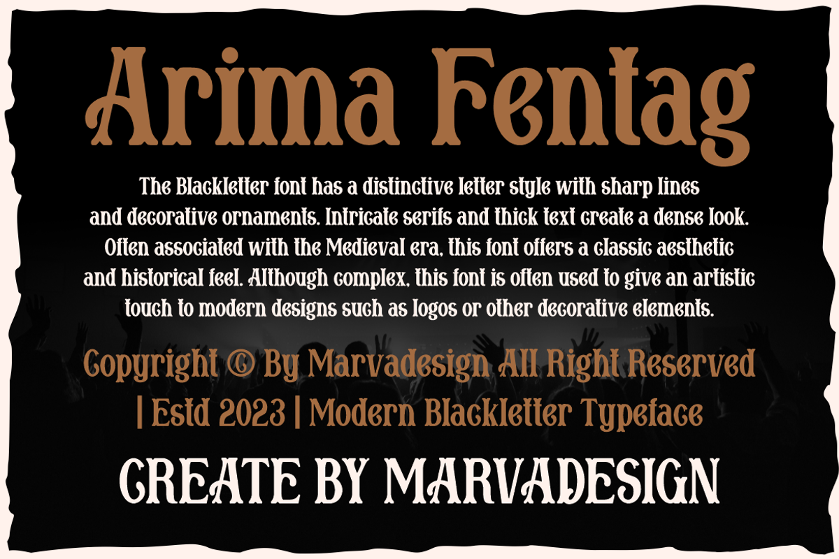 Arima Fentag - Old Decorative, a Blackletter Font by Marvadesign (Photo 2 of 7)
