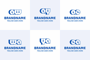Letters AW WA AY YA AZ ZA Bold Logo
