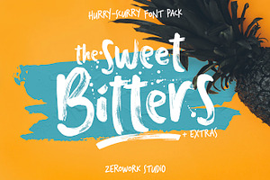 Sweet Bitters Fonts + EXTRAS!