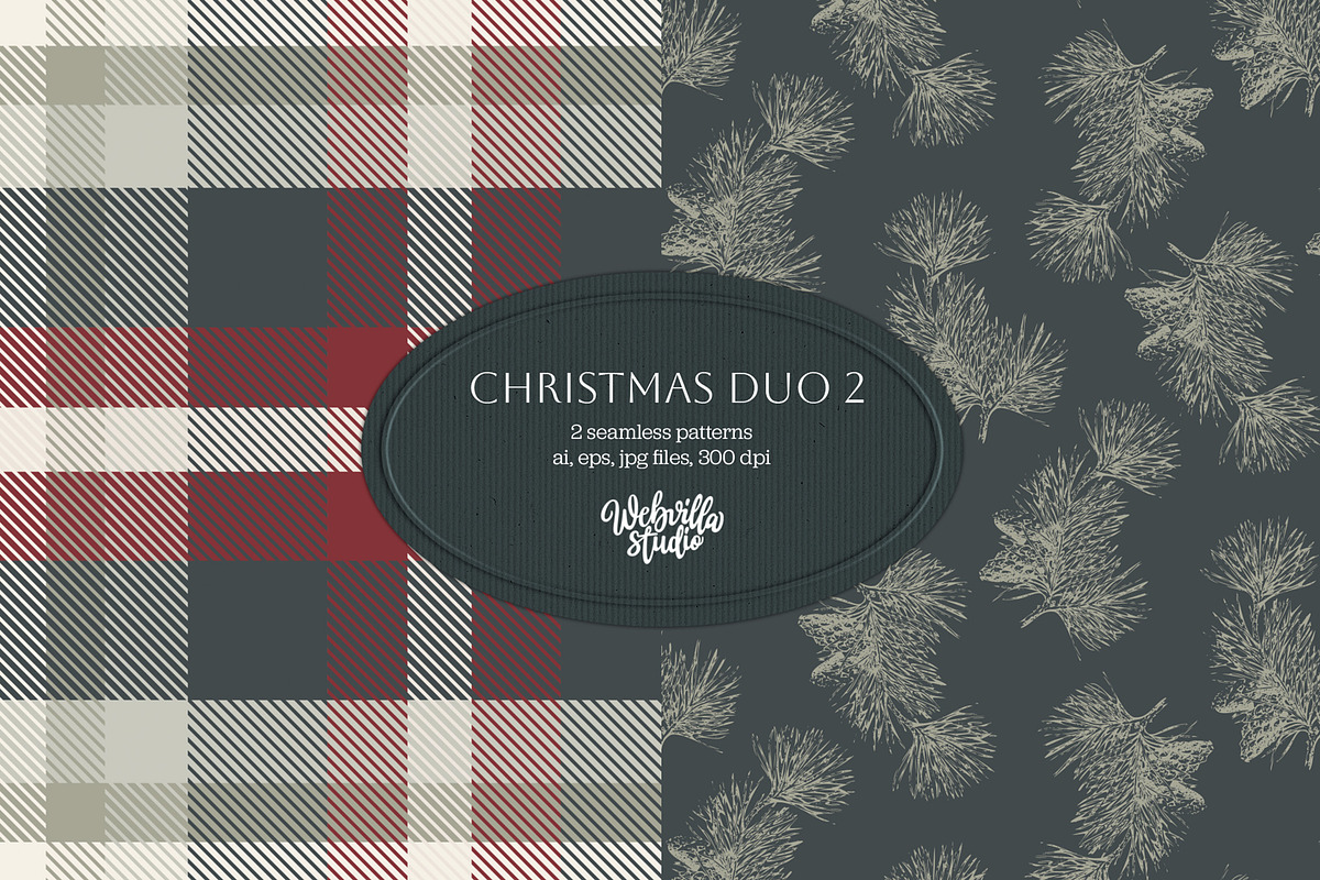Christmas Duo Patterns vol3, a Pattern Graphic by Bloomart Studio (Photo 1 of 3)