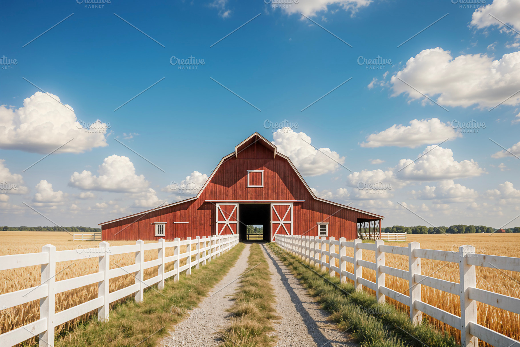 Classic red barn, a Photo by rarrarorro