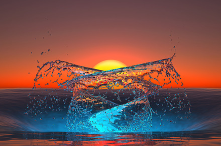 surreal seascape swirl splash