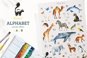 Russian Animal Alphabet. от А до Я
