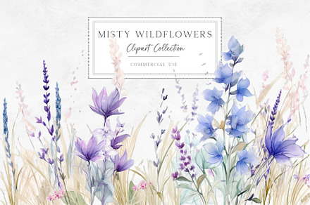 Misty Wildflowers Clipart