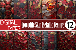 Crocodile Skin Metallic Texture, a Pattern Graphic by Printable Treasure