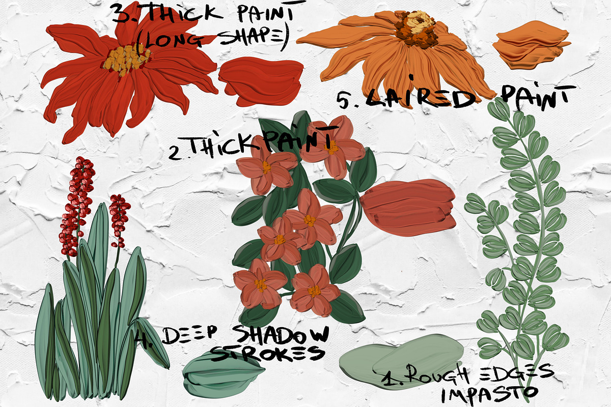 Thick paint Procreate brushes, a Brush Add-On by TheWhiteCatLab (Photo 7 of 21)
