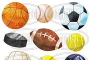 Watercolor Sports Clipart, a Sport Illustration by DigitalArtsi (Thumbnail 2 of 3)
