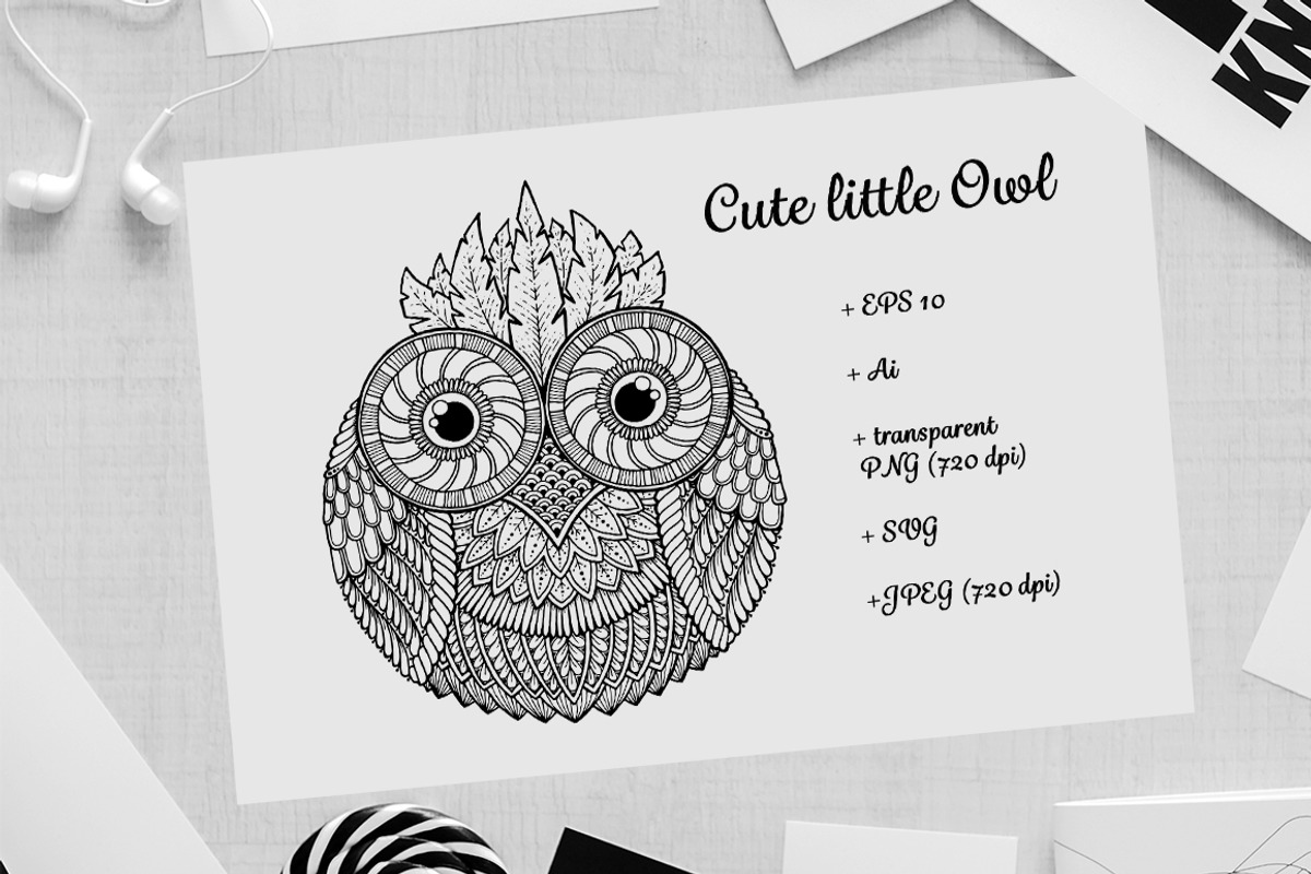 Cute little Owl, a Graphic by Julia_Snegireva (Photo 1 of 2)