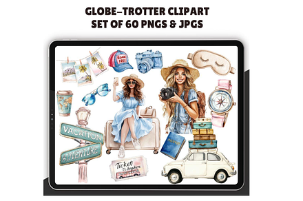 Watercolor Traveler Clipart