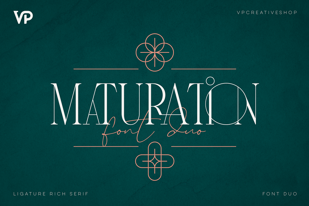 SALE! Maturation Typeface - font duo, a Serif Font by VP Fonts (Photo 1 of 16)