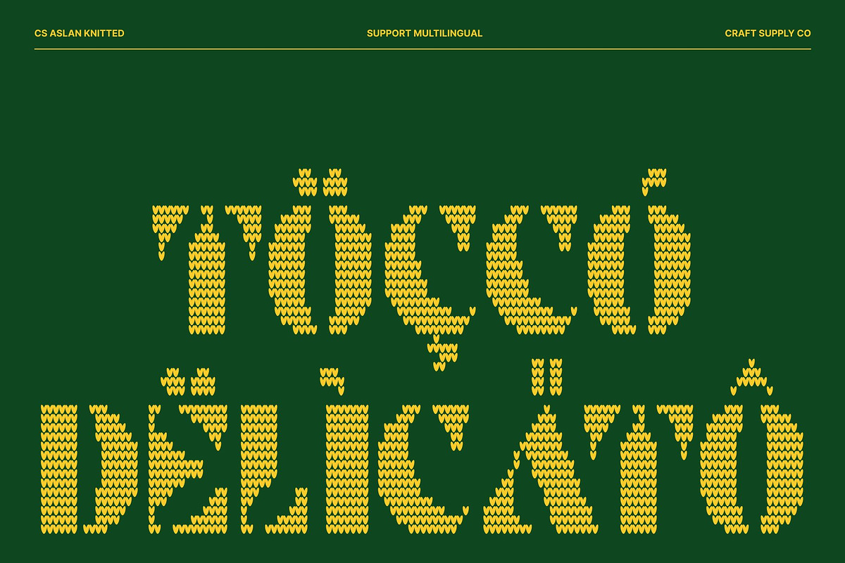 CS Aslan Knitted, a Sans Serif Font by Craft Supply Co. (Photo 7 of 8)