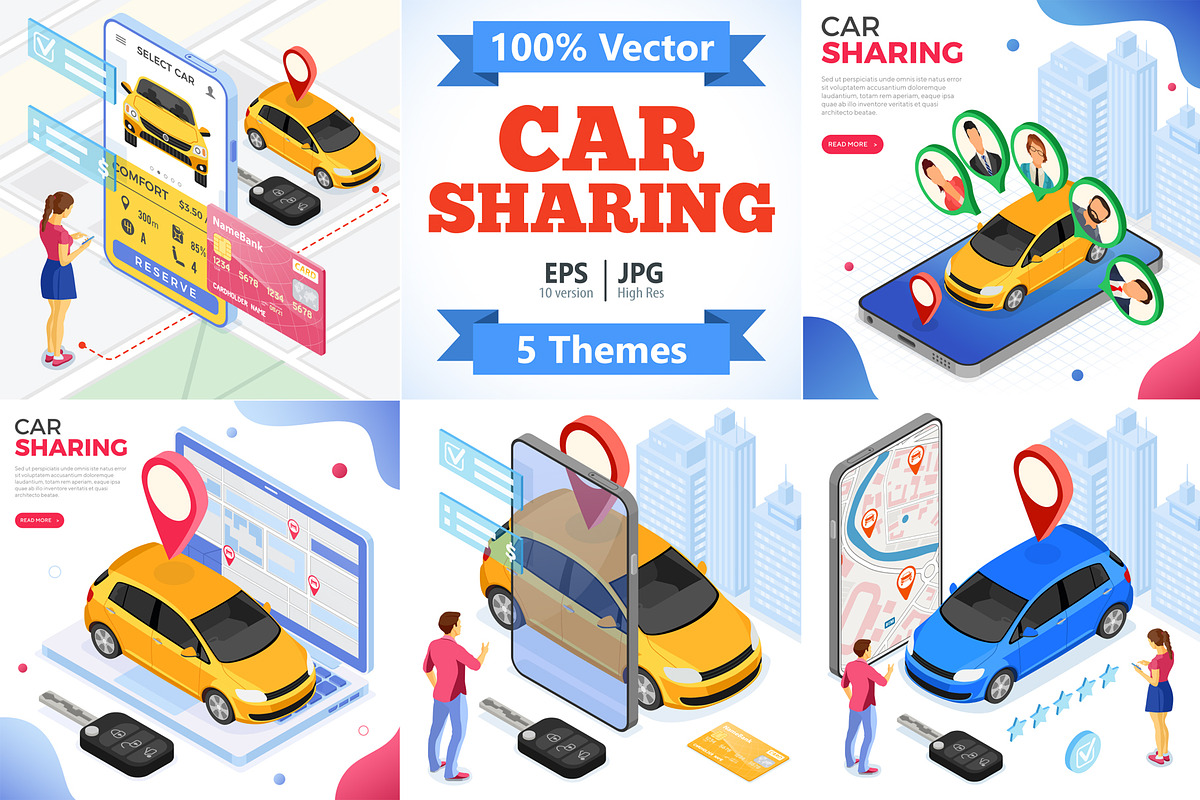 Car Sharing Service Concepts, a Person Illustration by TAlex (Photo 1 of 6)