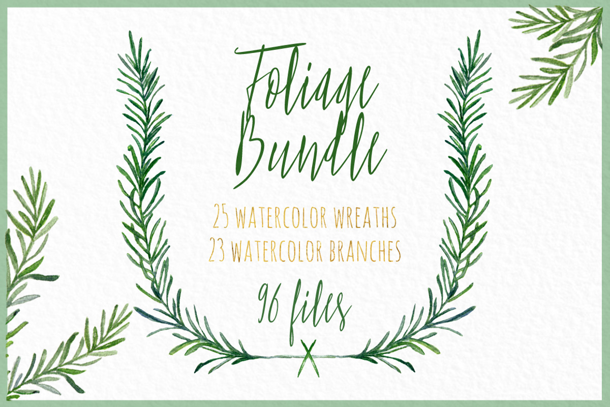 Wreath & branches watercolor, an Illustration by LABFcreations (Photo 4 of 8)
