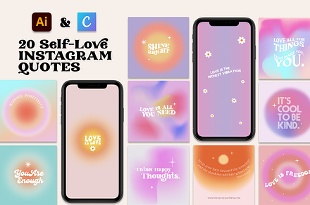Instagram Quotes Illustrator +Canva