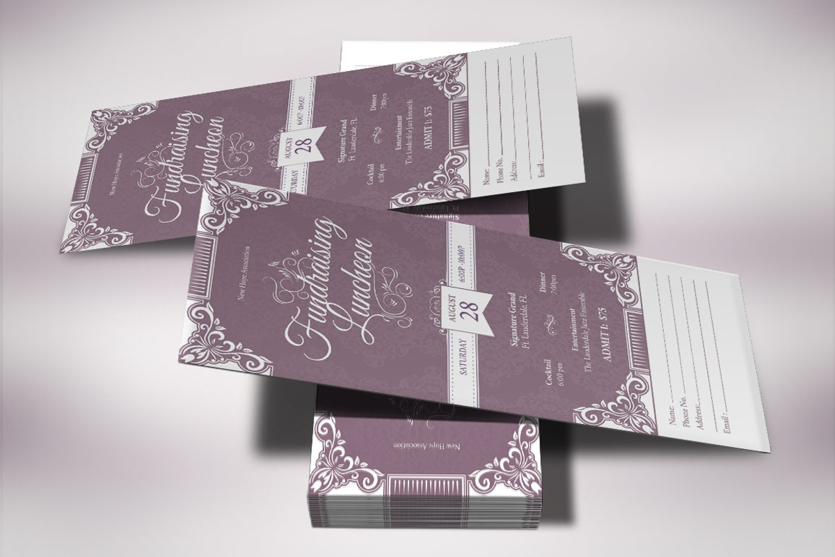 Vintage Luncheon Ticket Template, a Stationery Template by Godserv Designs (Photo 4 of 7)