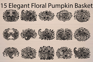 Elegant Floral Pumpkin Cornucopia