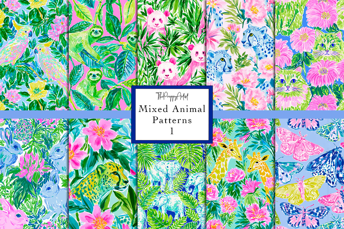 Seamless Animal Patterns, a Pattern Graphic by The Preppy Artist (Photo 1 of 11)