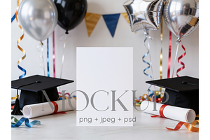 Colorful Graduation 5x7 Card Mockup, a Product Mockup by MockupWizard
