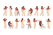 Business woman in various poses set, a Person Illustration by PaperTrident (Thumbnail 1 of 7)