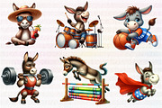 Cute Funny Donkey Sublimation Clipar, an Illustration by CreationArt (Thumbnail 3 of 4)