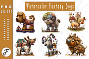 Watercolor Fantasy Dogs, an Animal Illustration by Joaquin Fernandez Studio (Thumbnail 1 of 3)