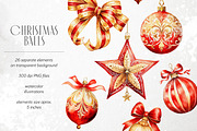 Christmas watercolor baubles - PNG, an Object Graphic by PixelJungle (Thumbnail 2 of 4)