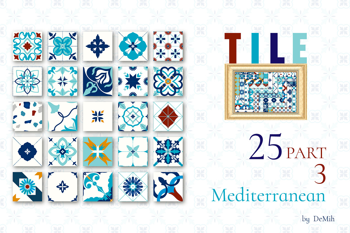 Mediterranean TILE Bundle 25+ Part3, a Pattern Graphic by DeMih (Photo 1 of 4)