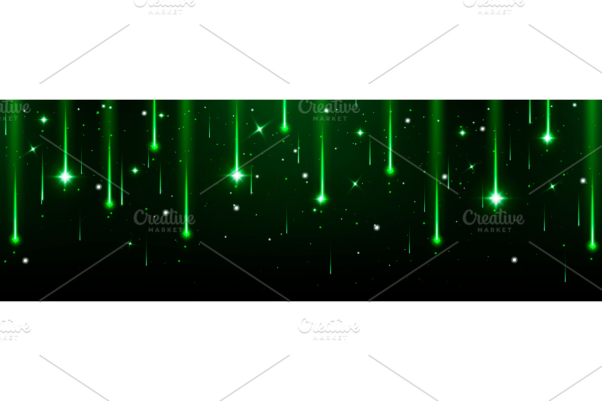 Green tech rain on black background, an Illustration by art PVP - market