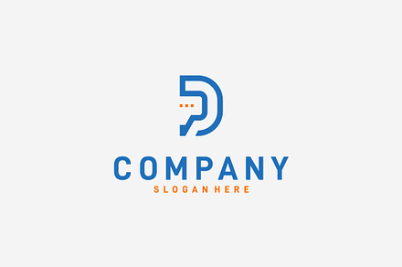 PD letter and icon chat logo design
