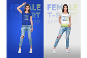 Female V-Neck T-Shirt Mockup Vol 2, a Shirt Mockup by Hi, Mock-Up! (Thumbnail 7 of 10)