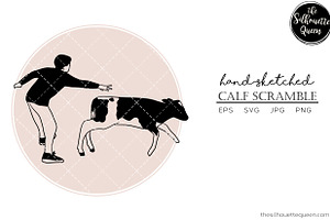 Hand Drawn Calf Scramble Vector