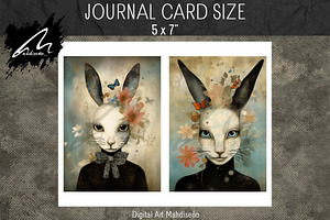 Surreal Rabbit Portrait Papers