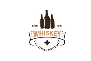 Whiskey Logo Design Old Drink Bottle, a Branding & Logo Template by Maylianaw28