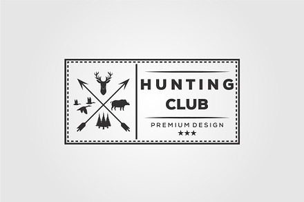 hunting deer bear duck logo vector, an Animal Illustration by Rizkaarishandy_shop