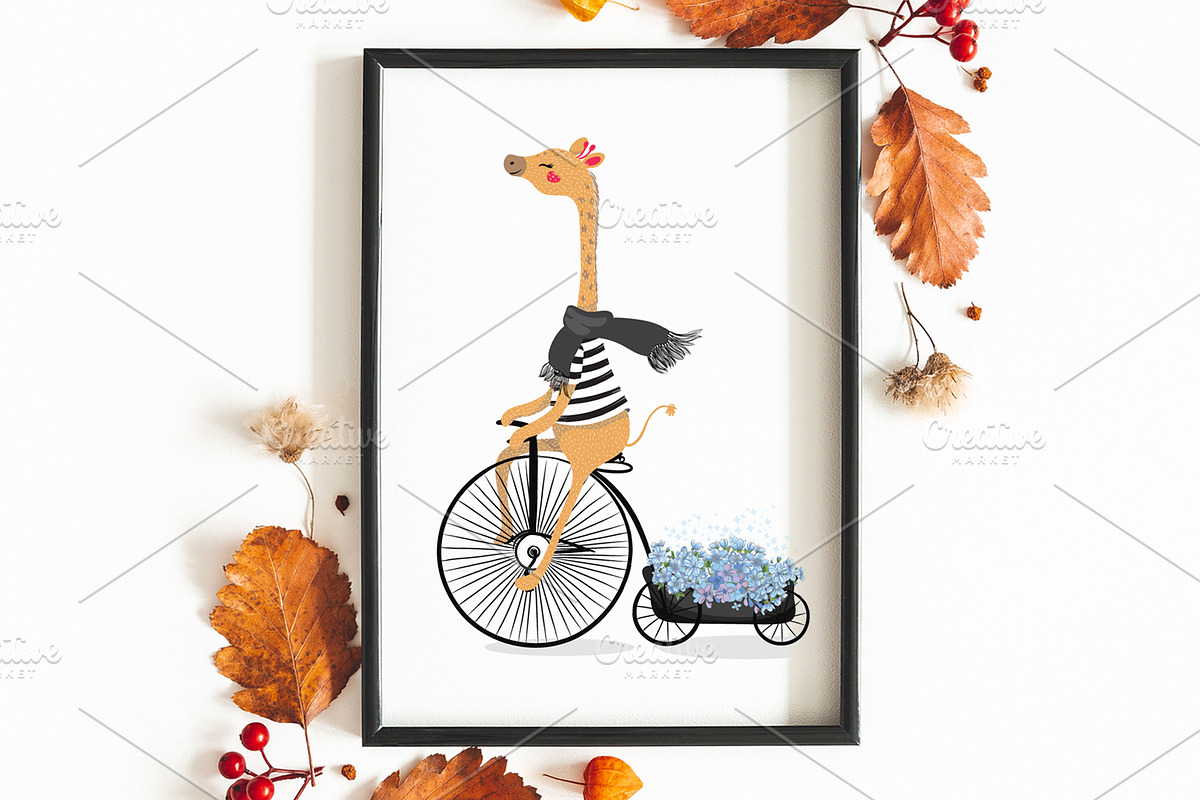 Cute giraffe print.Cartoon character, an Animal Illustration by StudioLondon (Photo 1 of 4)