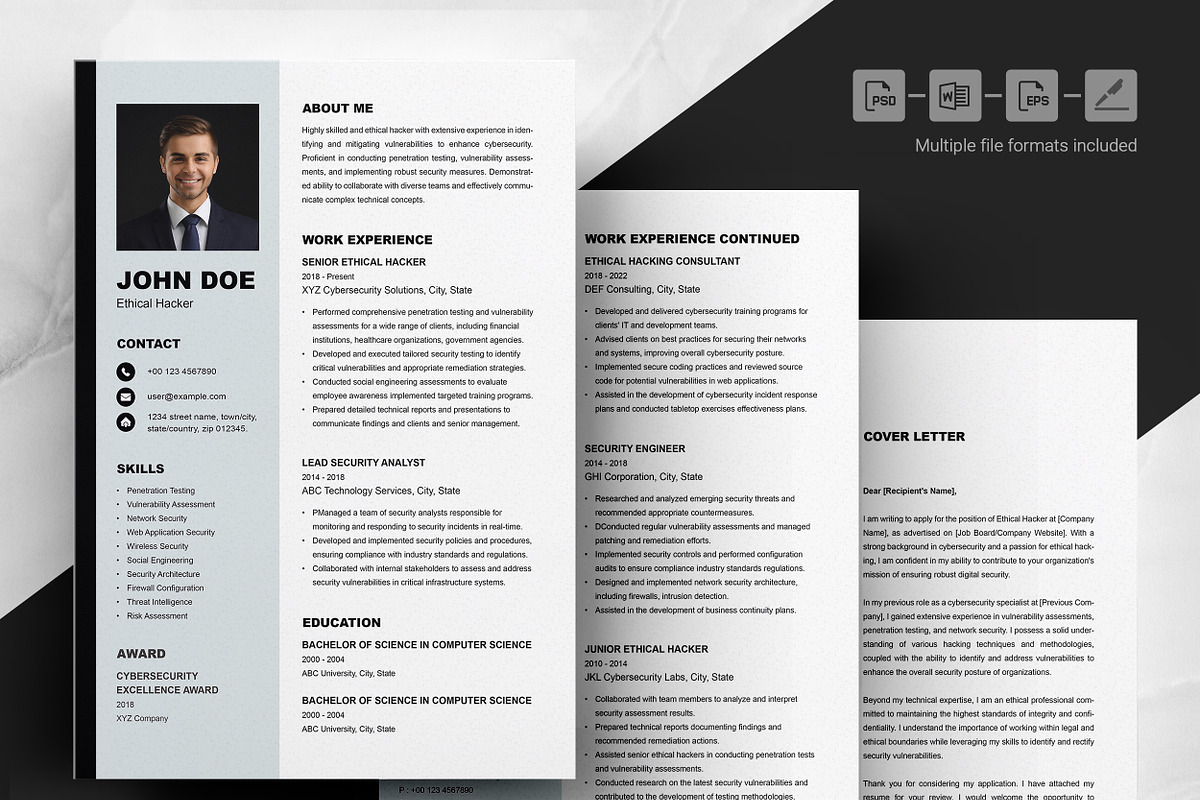 Ethical Hacker Resume/Cv Template
